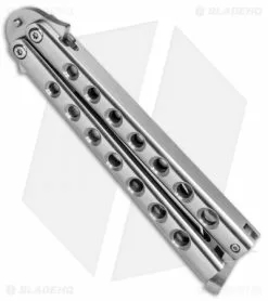 29 Knives Olofson Clip Point Skeleton Butterfly Knife (4.1" Satin) *Collection* -Outlet Kitchen Knives Store 29 Knives Chris Olofson Clip Point Skeleton Balisong BHQ 82027 jr side