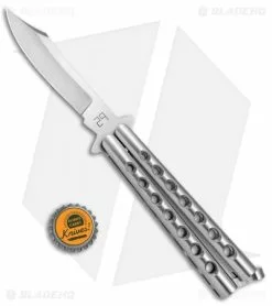 29 Knives Olofson Scimitar Skeleton Butterfly Knife (4.1" Satin) *Collection* -Outlet Kitchen Knives Store 29 Knives Chris Olofson Scimitar Skeleton Balisong BHQ 82026 jr bottlecap