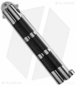 29 Knives Chris Olofson 5" Upswept Bowie Balisong Butterfly Knife Carbon Fiber -Outlet Kitchen Knives Store 29 knives 5in upswept bowie cf side cm