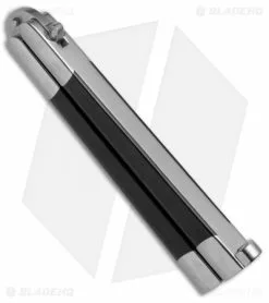 Bali-Song USA Jody Samson Tanto Butterfly Knife Black Micarta (4.1" Satin) #001 -Outlet Kitchen Knives Store Bali Song USA Jody Samson Tanto Butterfly Micarta Satin BHQ 72050 jr side