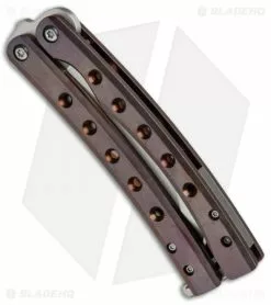 Balibalistic Custom Balisong Butterfly Knife Bronze/Purple Ti (3.75" Satin) -Outlet Kitchen Knives Store Balibalistic Balisong Butterfly Bronze Purple Ti BHQ 67577 jr side
