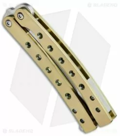Balibalistic Custom Balisong Butterfly Knife Gold Titanium (3.75" Satin) 6 Balibalistic Custom Balisong Butterfly Knife Gold Titanium (3.75" Satin) -Outlet Kitchen Knives Store Balibalistic Balisong Butterfly Gold Ti Satin BHQ 67685 jr side