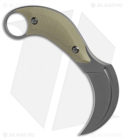Bastinelli Creations B.A.K. Karambit Fixed Blade Knife OD Green (3.25" Black) 2 Bastinelli Creations B.A.K. Karambit Fixed Blade Knife OD Green (3.25" Black) - Image 2