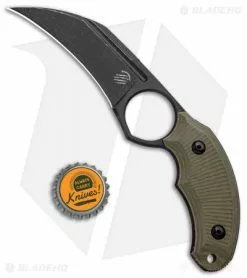 Bastinelli Creations HARPY Karambit Fixed Blade OD Green (3.25" Black SW) -Outlet Kitchen Knives Store Bastinelli Creations HARPY Fixed OD Green BHQ 98865 jr bottlecap