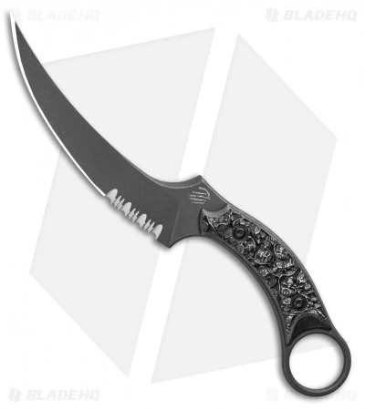 Bastinelli Creations Mako Fixed Blade Knife Bronze Two Saints (4.5" BSW Serr) 1 Bastinelli Creations Mako Fixed Blade Knife Bronze Two Saints (4.5" BSW Serr)