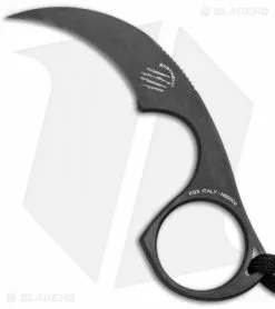 Bastinelli Creations Bastinelli Diagnostic Karambit Fixed Blade Neck Knife Black (1.5" Black)