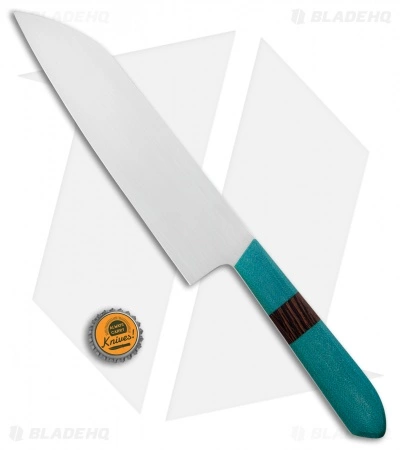 Mattia Borrani Teal Hanscarta Chef's 7" Santoku 3 Mattia Borrani Teal Hanscarta Chef's 7" Santoku - Image 3