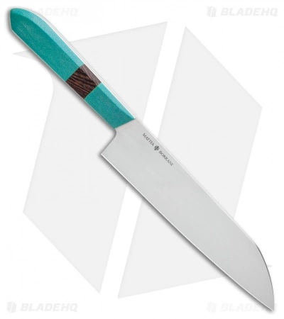 Mattia Borrani Teal Hanscarta Chef's 7" Santoku 2 Mattia Borrani Teal Hanscarta Chef's 7" Santoku - Image 2