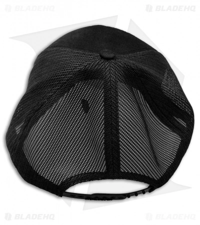 Benchmade Knives Snap Back Mesh 7 Panel Hat W/ Embroidered Logo - Black 3 Benchmade Knives Snap Back Mesh 7 Panel Hat W/ Embroidered Logo - Black - Image 3