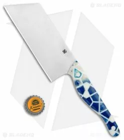 Blue Collar Blades Custom Kitchen Cleaver W/ BWP Resin Scales (5.25" Satin) -Outlet Kitchen Knives Store Blue Colalr Blades Custom Kitchen Cleaver BWP Resin Scales Satin BHQ 100297 jr bottlecap