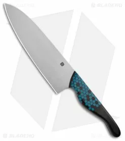 Blue Collar Blades Custom Chef Knife Blue Hex Micarta (7" Satin AEB-L)