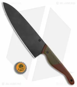 Blue Collar Blades Custom Chef Knife Brown/Green Trihex Micarta (7" Black 52100) -Outlet Kitchen Knives Store Blue Collar Blades Custom Chef Knife Green Inlays Natural Micarta Black BHQ 163730 jr bottlecap