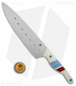 Blue Collar Blades Outlaw Chef Knife Segment Resin (8" Satin AEB-L) -Outlet Kitchen Knives Store Blue Collar Blades Custom Chef Knife Outlaw Blue Satin BHQ 163693 jr bottlecap