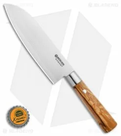 Boker Damascus Olive 6.75" Santoku Kitchen Knife Olive Wood -Outlet Kitchen Knives Store Boker Damascus Olive Santoku Knife Olive Wood 6.75 Damascus 130437DAM BHQ 111156 LS Bottlecap