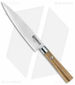 Boker Damascus Olive 3-Piece Kitchen Knife Set Olive Wood -Outlet Kitchen Knives Store Boker Damascus Olive Utility Olive Wood Damascus BHQ 111157 jr 1