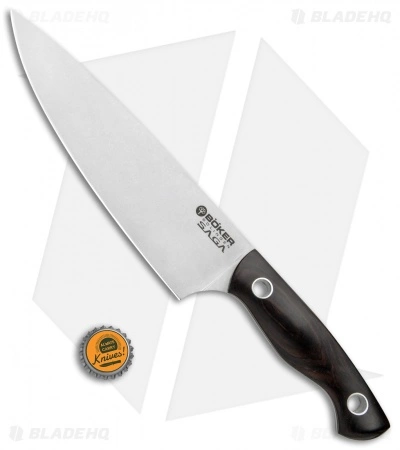 Boker Vox Saga 7.75" Chef's Kitchen Knife Grenadill Wood 4 Boker Vox Saga 7.75" Chef's Kitchen Knife Grenadill Wood - Image 4