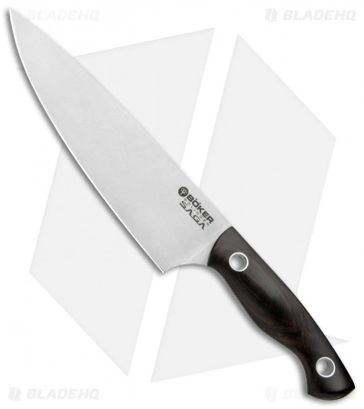 Boker Vox Saga 7.75" Chef's Kitchen Knife Grenadill Wood 1 Boker Vox Saga 7.75" Chef's Kitchen Knife Grenadill Wood