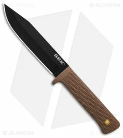 Cold Steel SRK Search Rescue Fixed Blade Knife Tan Polymer (6" Black )
