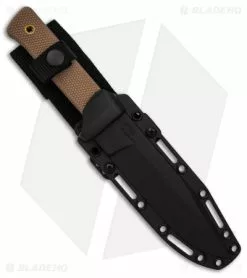 Cold Steel SRK Search Rescue Fixed Blade Knife Tan Polymer (6" Black ) -Outlet Kitchen Knives Store Cold Steel SRK Search Rescue FB Knife Tan Polymer 6in Black BHQ 158054 td side