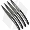Deejo Bistro 9" Ti Art Deco Steak Knives W/ Black ABS Handles - Set Of 4