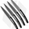 Deejo Geometry Steak Knives W/BPS Handles (Serrated Black Ti ) - Set Of 4