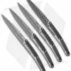 Deejo Geometry Art Steak Knives W/Black Paperstone Handles (Serrated) - Set Of 4