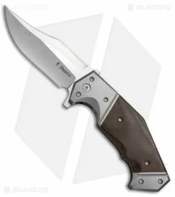 Randy Doucette Knives Randy Doucette Outlaw Flipper Liner Lock Knife Green Micarta (4" Satin)