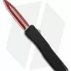 EOS Harpoon OTF Automatic Knife Dagger Black Aluminum (3.75" Two-Tone Red)