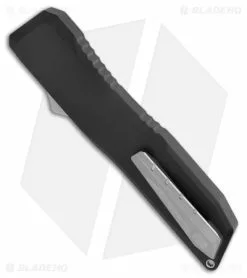 EOS Harpoon OTF Automatic Knife Dagger Black Aluminum (3.75" Two-Tone Red) -Outlet Kitchen Knives Store EOS Harpoon OTF Auto Dagger Black Aluminum Raw TT Red BHQ 176938 jr side