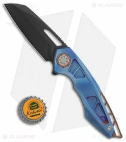 Elite Outfitting Solutions Inc. EOS Neptune Flipper Knife Blue Ti W/ Copper (3.1 Black DLC) -Outlet Kitchen Knives Store EOS Neptune 613 Ti Anodized Blurple Copper HW DLC BHQ 86308 er bottlecap