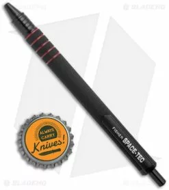 Fisher Space Pen Space-Tec Black/Red Rubber Coat (Medium Point) 5 Fisher Space Pen Space-Tec Black/Red Rubber Coat (Medium Point) -Outlet Kitchen Knives Store Fisher Space Pen Space Tec ST Red Black BHQ 123413 jr bottlecap