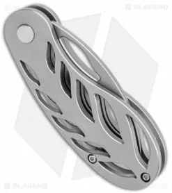 Grainger Mckoy's Hand-Cut Knife Automatic Titanium (3.5" Bead Blast) -Outlet Kitchen Knives Store Grainger Mckoys Auto Hand Cut Knife Ti BHQ 134851 jr side