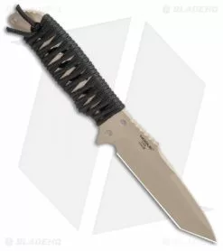 HK Fray Tanto Fixed Blade Knife Black Rubber (4.25" FDE) 55243 -Outlet Kitchen Knives Store HK Fray Tanto Fixed Blade Knife Black Paracord 4.25 FDE 55243 BHQ 100259 LS Spine