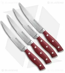 Zwilling J.A. Henckels Henckels Forged Accent 4-Piece Steak Knife Set Red Polymer