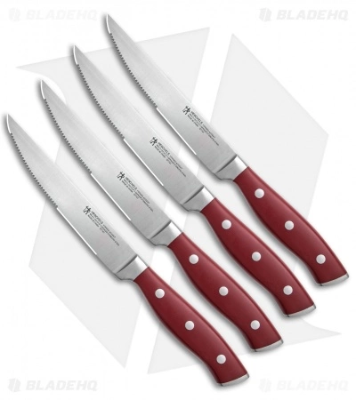 Zwilling J.A. Henckels Henckels Forged Accent 4-Piece Steak Knife Set Red Polymer 1 Zwilling J.A. Henckels Henckels Forged Accent 4-Piece Steak Knife Set Red Polymer