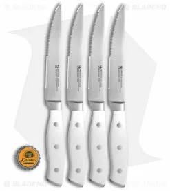 Zwilling J.A. Henckels Henckels Forged Accent 4-Piece Steak Knife Set White Polymer -Outlet Kitchen Knives Store Henckels Forged Accent 4pc White Steak Set BHQ 134434 td size jr