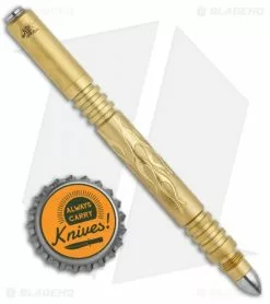 Hinderer Knives Aluminum Investigator Pen Flames (Brass Bead Blasted) -Outlet Kitchen Knives Store Hinderer Knives Aluminum Investigator Pen Flames Brass BB BHQ 136383 jr bottlecap