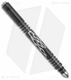 Hinderer Knives Aluminum Investigator Pen Flames (SS Stonewash Black DLC)