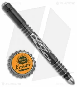 Hinderer Knives Aluminum Investigator Pen Flames (SS Stonewash Black DLC) -Outlet Kitchen Knives Store Hinderer Knives Aluminum Investigator Pen Flames SW Black DLC BHQ 136382 jr bottlecap