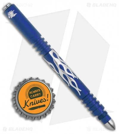 Hinderer Knives Aluminum Investigator Pen Flames (Matte Blue) 4 Hinderer Knives Aluminum Investigator Pen Flames (Matte Blue) - Image 4