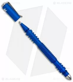 Hinderer Knives Aluminum Spiral Investigator Pen (Matte Blue) -Outlet Kitchen Knives Store Hinderer Knives Aluminum Spiral Investigator Pen Matte Blue BHQ 90370 jr opened