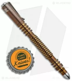 Hinderer Knives Titanium Investigator Pen Spiral (Bronze) SS Bullet End -Outlet Kitchen Knives Store Hinderer Knives Ti Investigator Pen Spiral Bronze SS Bullet End BHQ 97703 jr bottlecap