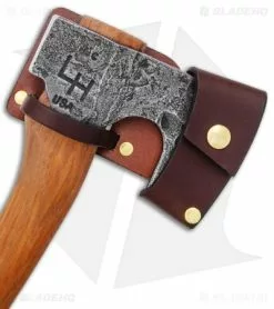 Hoffman Blacksmithing 12" Bearded Hatchet Axe W/ Ash Handle - Natural Finish -Outlet Kitchen Knives Store Hoffman Blacksmithing 12in Bearded Hatchet Axe Ash Handle Natural Finish BHQ 51260 jr sheath