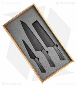Jake Hoback Knives Tactical Kitchen Knife Set Carbon Fiber (Black)
