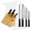 KAI Wasabi 5-Piece Kitchen Knife Set W/ Bamboo Storage Block - WSB0500