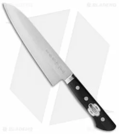 Kanetsune Kengata Kitchen Knife Smooth Black Wood (7" San Mai) KC141