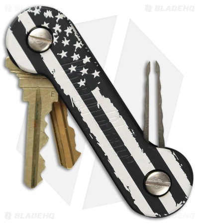 KEY-BAR Preamble W/ American Flag Black Aluminum Pocket Key Holder/Organizer 1 KEY-BAR Preamble W/ American Flag Black Aluminum Pocket Key Holder/Organizer