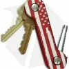 KeyBar KEY-BAR Preamble W/ American Flag Red Aluminum Pocket Key Holder/Organizer