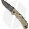 MARSER Kampfer 14 Lockback Knife Tan G-10 (3.25" Black Stonewash)