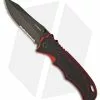 MARSER Kampfer 9 Liner Lock Knife Black/Red G-10 (4" Black Serr 8Cr14MoV)